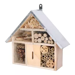 Casa de abelha de madeira abrigo decoração do jardim pendurado habitat jardim ninho caixa borboleta hotel para cerca árvore quintal jardim ao ar livre - comprar online