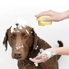 Imagem do Banheiro filhote de cachorro cão gato banho lavagem luvas massagem escova silicone macio acessórios para animais de estimação para cães gatos ferramentas mascotas produtos