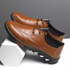 Sapato de couro macio masculino, sapatilha antiderrapante, mocassins formais, tênis casual confortável, vestido primavera, masculino, 2022