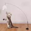 Brinquedo interativo para gatos, mãos livres, vara para gatos, gatinho, varinha teaser, ventosa, pássaro/pena, varinha para gatos, suprimentos para animais de estimação
