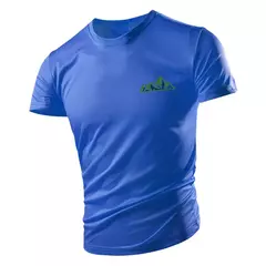 Camiseta casual com gola redonda masculina, manga curta solta, confortável, top de secagem rápida, estilo esportivo ao ar livre, moda quatro estações - loja online
