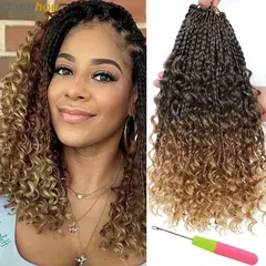 1- 6 Pacotes Ombre Box Braids Crochet Braids Curly Ends 1B 30 27 613 Bug 10 Cores Goddess Box Braids Crochet Hair 16 Fios/Pacote - Wolf Magazine