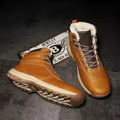 DEKABR-Botas de neve de pele de couro genuíno masculinas, sapato impermeável d - Wolf Magazine