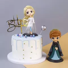 Miniso 14cm princesas q posket figuras elsa anna mulan tinker bell elsa aladdin kawaii boneca brinquedo decoração do bolo modelo menina gif
