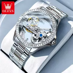 OLEVS Relógio Mecânico Automático para Mulheres, Relógio Transparente, Big Dial Design, Bracelet Set, Presente de Luxo, 40mm, 6699 - comprar online