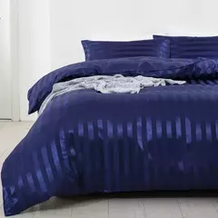 Satin Striped Duvet Cover, sedoso como edredão, conjunto de cama de luxo, completo, rainha, rei, solteiro, duplo tamanho, marfim White Stripe - Wolf Magazine