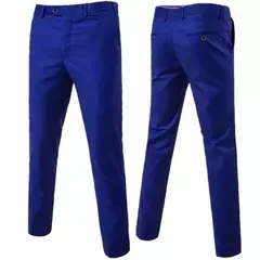 Calça masculina monocromática de terno de negócios, calça casual masculina, boutique, fina, alta qualidade, nova moda, 2023 - loja online