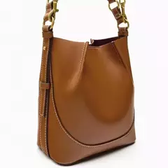 ZA Bolsa de Boca Plissada Marrom para Mulheres, Bolsa de Balde de Transporte, Al - Wolf Magazine