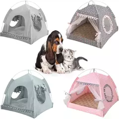 Tenda para gatos de estimação, caverna de verão, casa de dormir para gatos, gatinho, filhote de cachorro, gaiola, cesta, mesa de gato, canil, cama pequena para cães