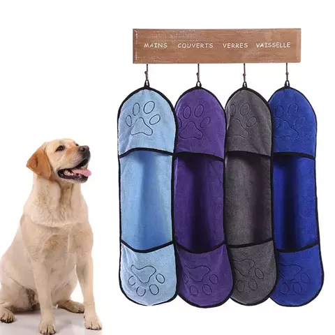 Toalha para animais de estimação, secagem rápida, roupão de banho para cães, fibra macia, absorvente, toalha de banho para gatos, conveniente, limpeza de animais de estimação, acessórios para animais de estimação