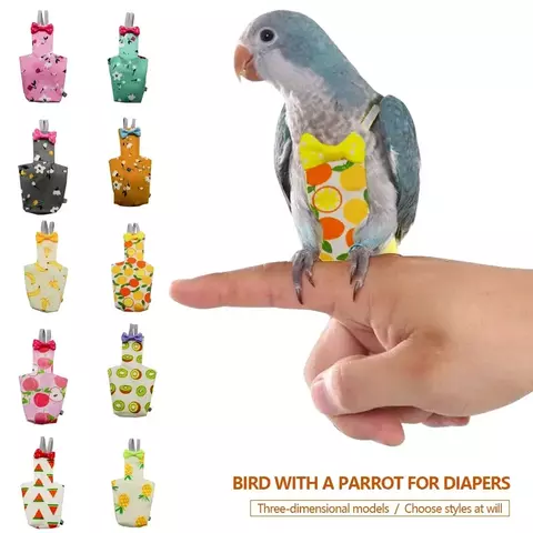 Papagaio pombo fralda terno de vôo pássaro fralda papagaio roupas para bochecha verde periquito cockatiel conure pequenos pássaros médios