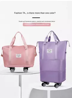 Bagagem expansível roda universal, grande capacidade, separação seca e úmida, leve, saco de armazenamento para viagens e fitness na internet