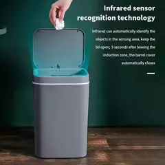 Sensor automático lixeira, elétrico, Touchless, Smart Bin, cozinha, banheiro, balde impermeável, lixo com tampa, Home Wastebasket, 16L - comprar online