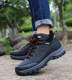 Botas de neve de couro quente masculinas, tênis de caminhada ao ar livre, sapat na internet