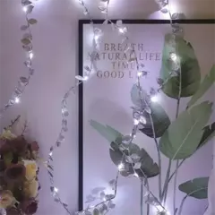 Fio de cobre String Lights para casamento, Tiny Fairy Light, Silver Leaf, Bateria, LED, Home Party, DIY, Xmas Decor, Golden - comprar online