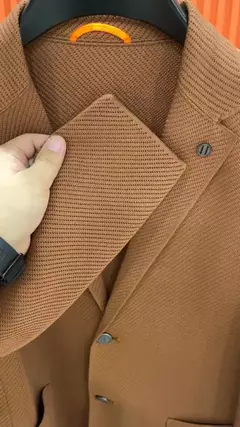 Casaco masculino com peito único, casaco de vestido de negócios, blazer masculino elegante, jovem designer de luxo emo, marrom, nova moda, 2024 na internet