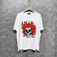 Camiseta solta com gola redonda de algodão masculino, estampa de letras, manga curta, estilo de rua alta, blusa casual, roupas tamanho grande, tendências - loja online