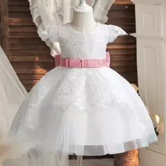 Bordado Elegante Crianças Princesa Vestidos para Meninas Luxo Golden Lace Vintage Crianças Festival Party Gown Bebê Batismo Vestidos - Wolf Magazine