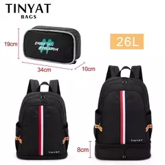 TINYAT-Mochila impermeável para homens e mulheres, bolsa de volta à escola com armazenamento de sapatos, dobrável, resistente a manchas, estudante - loja online