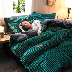 Coral Fleece Duvet Cover com Pillowscaso, Flanela grossa, conjuntos de cama quentes, capa de edredão dupla, King, Twin, cama queen size, inverno, 3pcs
