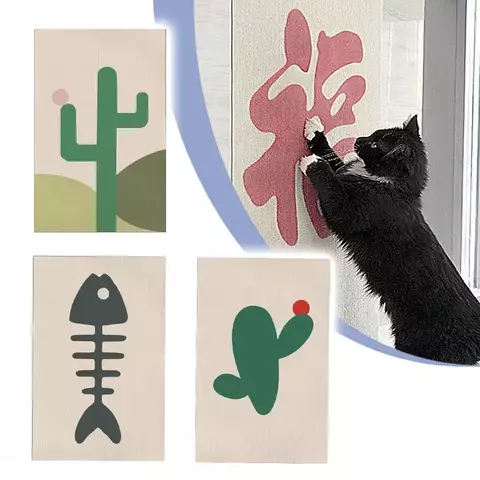 Parede anti gato risco sofá diy gatos placa de risco sofá proteção patas afiar aparável auto-adesivo tapete gatos placa de risco