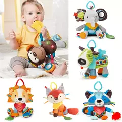 Imagem do Brinquedos de pelúcia chocalho recheado para bebê, cama de animais pendurados, brinquedos infantis móveis, carrinho de 0 a 6 meses