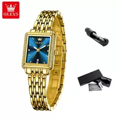 Olevs relógios femininos de luxo dourado aço inoxidável relógio feminino luminoso à prova d' água relógio de pulso de quartzo relógios de moda para mulheres - Wolf Magazine