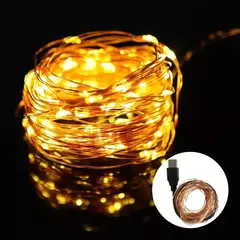 Imagem do USB Bateria Operado LED String Light, Fio De Cobre, Guirlanda, Fada Iluminação Cordas, Natal, Festa De Casamento, Decoração Lâmpadas, 100-2m