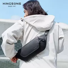 Kingons-Bolsa de ombro crossbody impermeável, bolsas simples, hip-hop, minimalista superior, bolsa de peito legal, moda - comprar online