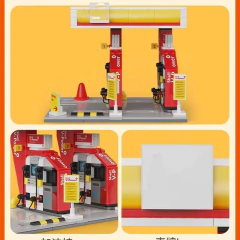 Moc cidade estação de varejo posto de gasolina série de lavagem de carro bloco de construção modelo loja de conveniência tijolos brinquedos para crianças presentes diy - comprar online