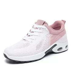 Tênis de corrida respirável feminino, tênis feminino, malha leve, almofada de ar, calçados esportivos, ao ar livre, com renda, treinamento, verão, novo - comprar online