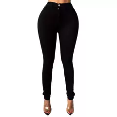 Calça Jeans lavada de cintura alta feminina com zíper, bolsos de botão Fly, lápis jeans monocromático, streetwear - loja online