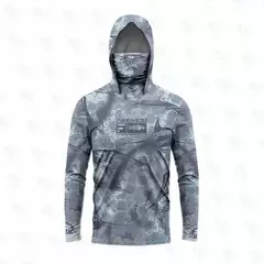 Camisas de pesca masculinas proteção solar máscara com capuz tudo-em-um roupas de pesca ropa pesca caça acampamento pesca camiseta upf 50 +