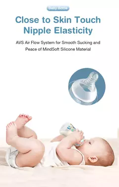 Garrafa de boca larga recém-nascida com alça, mamadeira de leite PP, copo padrão recém-nascido, BPA Free, 150 ml, 240ml na internet
