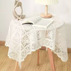 Linho De Mesa De Bordado Europeu Retro, Laço Quadrado Bege, Toalha De Mesa Openwork, Festa De Casamento, Jardim, Decoração De Casa