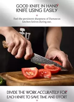 Hezhen 5 a 6pc conjunto de faca cozinha profissional damasco super aço chef paring santoku afiada cozinhar cozinha com suporte magnético - Wolf Magazine