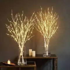 Bateria operado Birch Branch LED Light, luzes festivas brancas, festa de Natal, decoração do casamento, galho, ao ar livre, 1 pc