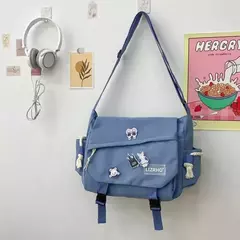 Bolsa mensageiro de grande capacidade para carteiro e mulheres, bolsa de ombro única estilo Hong Kong, bolsa escolar japonesa, estudante coreano, menina, retrô