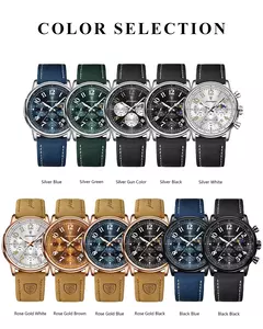 POEDAGAR-Relógio desportivo militar de luxo masculino, cronógrafo luminoso impermeável, relógios masculinos, quartzo, nylon, couro, data - Wolf Magazine