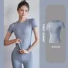 Roupas femininas de ioga de manga curta, camiseta simples de fitness, corrida esportiva de ginástica, nova moda, primavera e verão, 2024