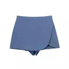 TRAF-Mini-saia de cintura alta feminina, calção envoltório, preto, rosa, sexo, verão, moda outono - loja online