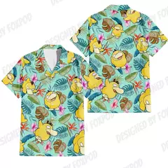 Camiseta grande solta com estampa animal havaiana masculina, blusa de manga curta, 3D divertido, desenhos animados, praia, verão, novo na internet