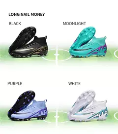 Botas de campo de futebol profissional para homens, grampos antiderrapantes, sapatos de treinamento de grama interna para crianças, sociedade original na internet