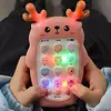 Telefone bilíngue mordedor brinquedos para bebê, música, brinquedo de voz, educação precoce, máquina de aprendizagem, eletrônica, presente infantil