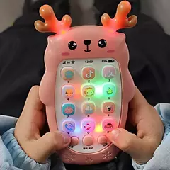 Telefone bilíngue mordedor brinquedos para bebê, música, brinquedo de voz, educação precoce, máquina de aprendizagem, eletrônica, presente infantil