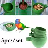 3 pçs/set plástico verde papagaio mini comida tigela de água alimentador plástico pássaros pombos gaiola copo areia ferramenta alimentação acessório