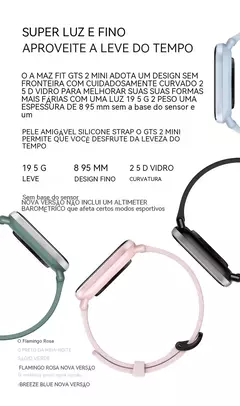 Imagem do Amazfit-GTS 2 Mini Smartwatch para homens e mulheres, relógio esportivo à prova d'água, monitor de sono, display 68 + modos esportivos, presente