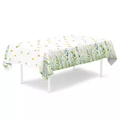 Spring Wild Grass Tablecloth, Table Cover for Home Decor, Verão, Primavera, Verde, Feriado, Casamento, Birthday Party, Kids, Baby Shower