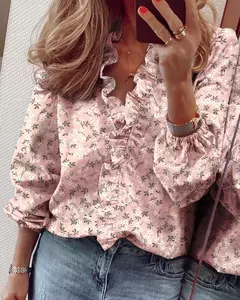 Camisa de manga comprida para mulheres, camisas europeias e americanas, novas, primavera e verão - Wolf Magazine