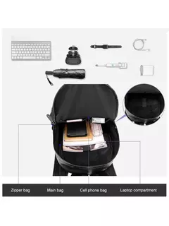 Mochila Escolar de Couro Impermeável para Homens, Bolsa de Viagem, Laptop, Livro Casual de Alta Qualidade, Marca Moda - comprar online